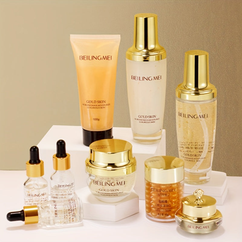 BEILINGMEI Golden Skin Luxury 9-Piece Skincare Set - Complete Anti-Aging Collection