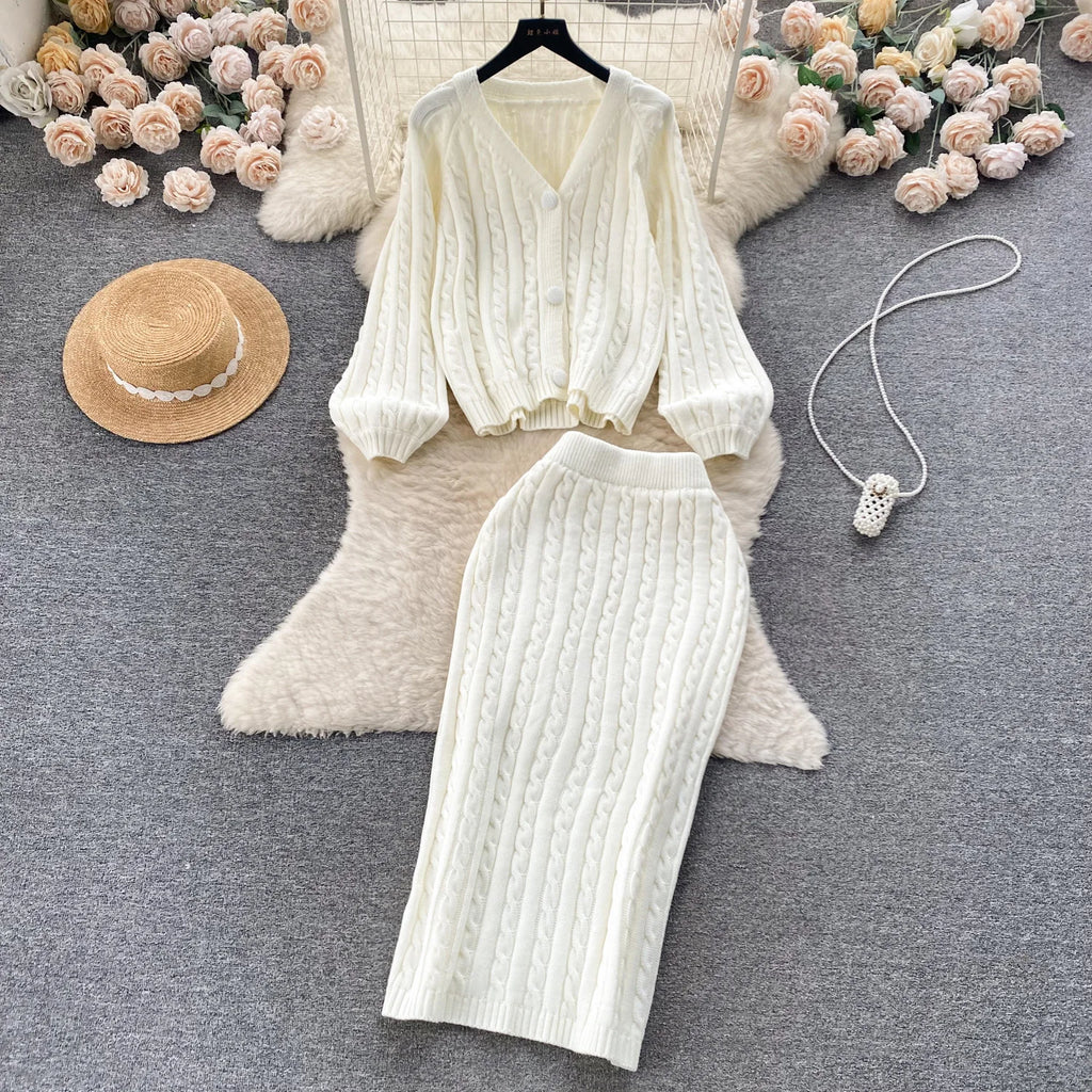 Fall Basics 2 Piece Set For Women Top And Skirts Set Clothing Wholesale