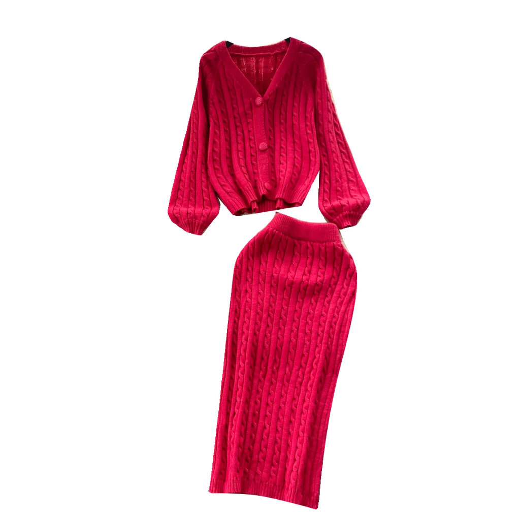 Fall Basics 2 Piece Set For Women Top And Skirts Set Clothing Wholesale