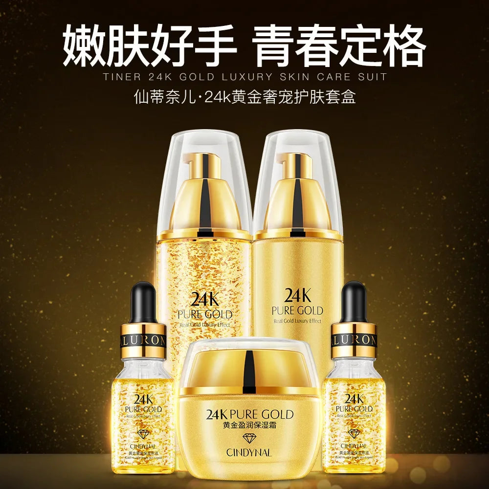 24K Gold Luxury Skincare Set - Anti-Aging Face Care Collection