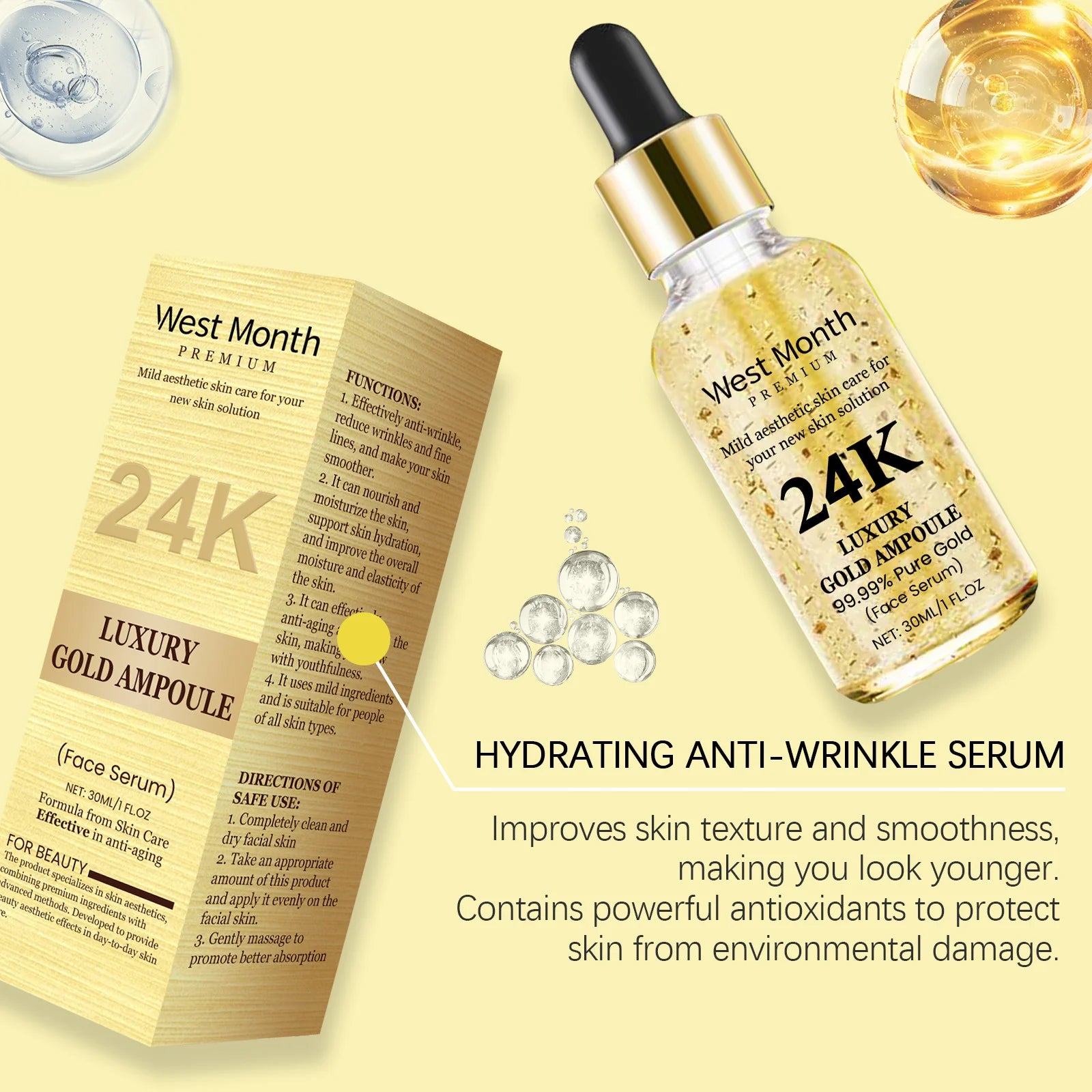 24K Gold Complete Skincare Set - 3-Piece Anti-Aging Collection