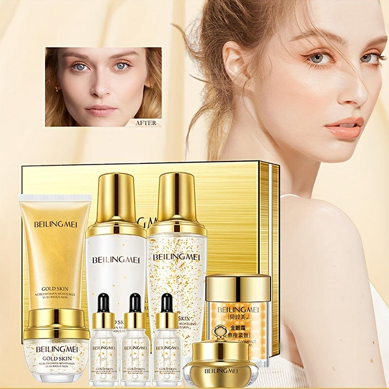BEILINGMEI Golden Skin Luxury 9-Piece Skincare Set - Complete Anti-Aging Collection